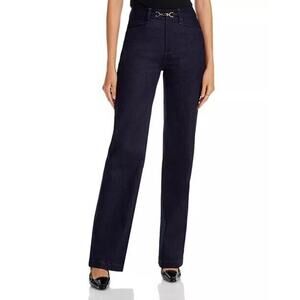 Paige Leenah Montecito W/Jolene Pockets & Clasp Wide Leg Jeans 28 Dark Wash Blue